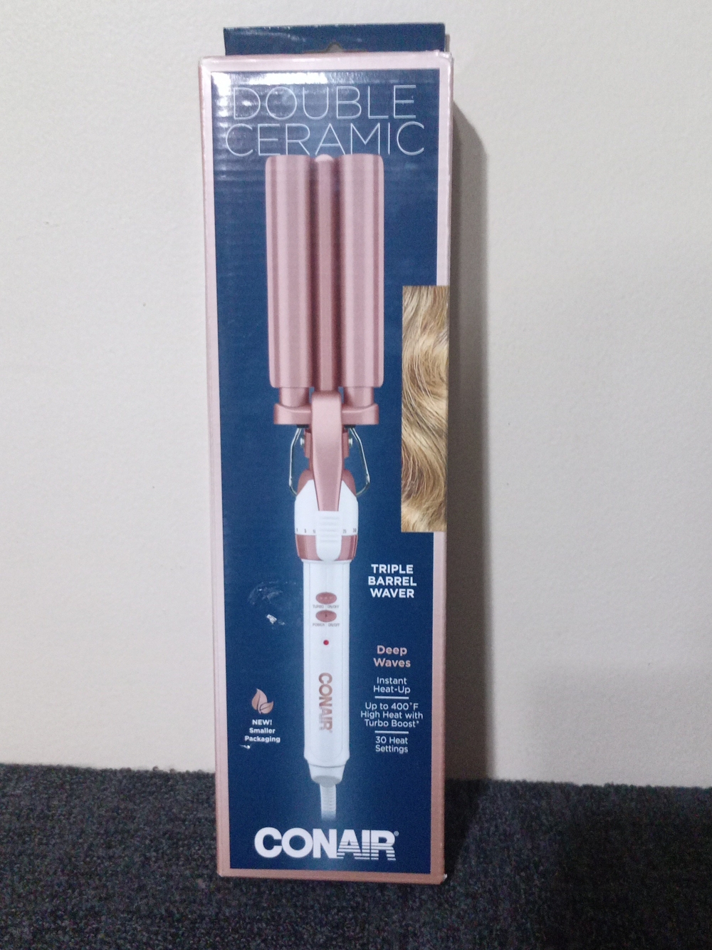 Conair Double Ceramic Triple Barrel Waver - Pink and White
